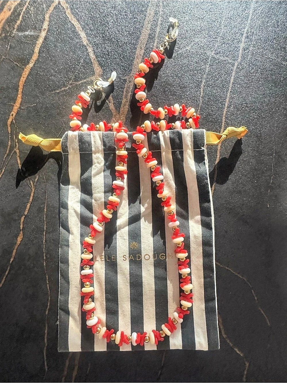 Lele Sadoughi Riviera Convertible Necklace & Bracelet Set – New with Pouches